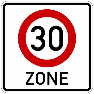 30 kilometer zone sticker 20 cm.